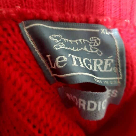 Le Tigre Red Knit Turtleneck Sweater Top Size XL - Picture 6 of 7